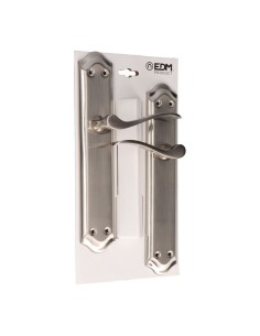 Juego Manillas Acero Aluminio Placa 256 x 47 mm Níquel Satinado EDM 2