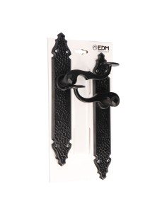 Juego Manillas Placa Acero Y Maneta Aluminio 275 x 45 mm Negro EDM 2