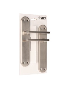 Juego Manillas Acero Y Aluminio Placa 240 x 45 mm Niquel Satinado EDM 2