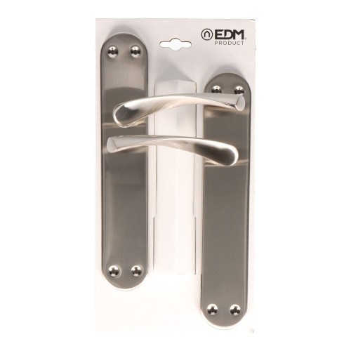 Juego Manillas Acero Aluminio 240 x 45 mm Niquel Satinado EDM