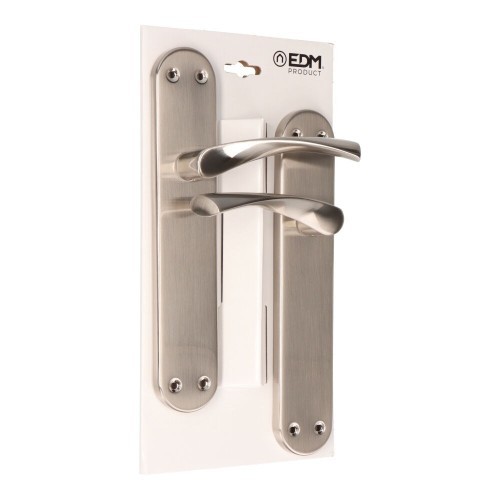 Juego Manillas Acero Aluminio 240 x 45 mm Niquel Satinado EDM