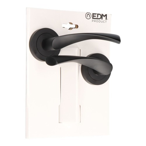 Juego Roseta Aluminio 50 x 125 mm Negro EDM