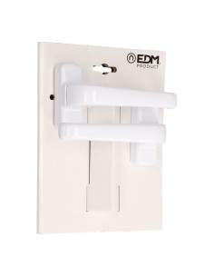 Juego Manillas Aluminio Placa 70 x 25 mm Manilla 130 mm Blanco EDM 2