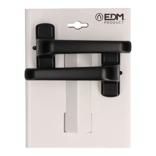 Juego Manillas Aluminio Placa 70 x 25 mm Manilla 130 mm Negro EDM