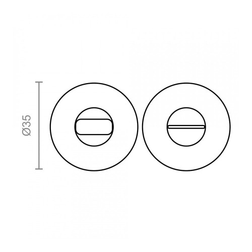 Muletilla Roseta Aluminio 35 mm Latón Satinado EDM
