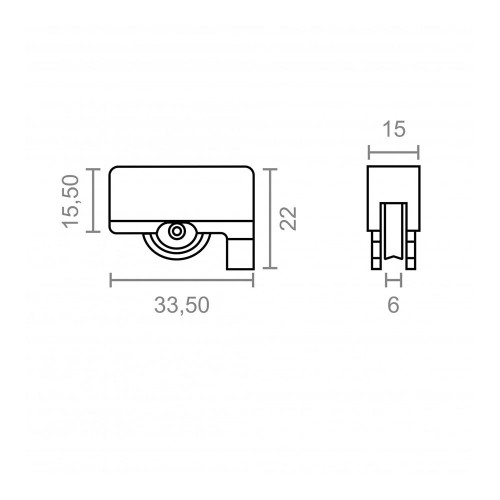 Rodamiento Nylon 33.5 x 15.5 mm Blanco 2 Ud EDM