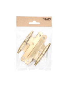 Pernio Acero 100 x 58 mm Espesor 2 mm Derecho Latón Satinado EDM 2