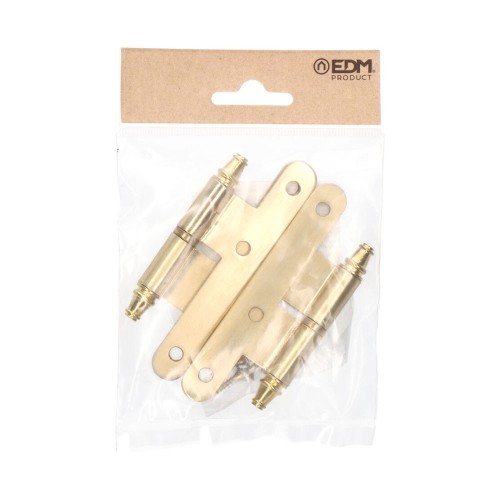 Pernio Acero 100 x 58 mm Espesor 2 mm Derecho Latón Satinado EDM