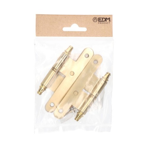 Pernio Acero 100 x 58 mm Espesor 2 mm Derecho Latón Satinado EDM