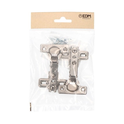 Bisagra Cazoleta Recta Acero Ø 26 mm Zincado Tornillos EDM