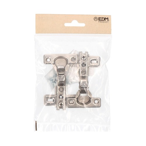 Bisagra Cazoleta Acodada Acero 26 mm Zincado Blíster Tornillos EDM
