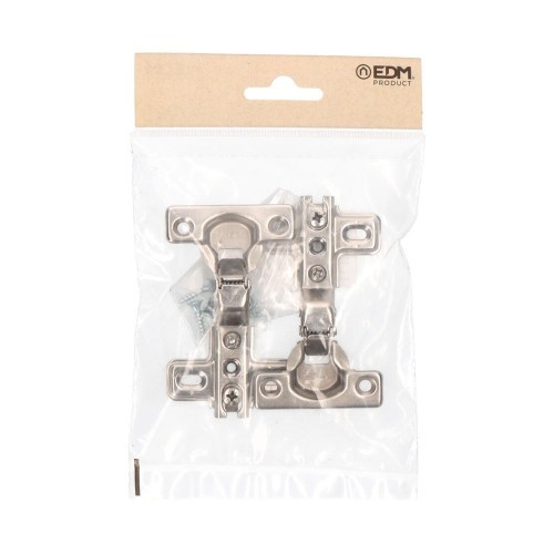 Bisagra Cazoleta Acodada Acero 26 mm Zincado Blíster Tornillos EDM