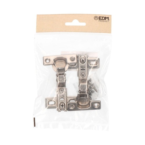Bisagra Cazoleta Super Acodada Acero 26 mm Zincado Tornillos EDM