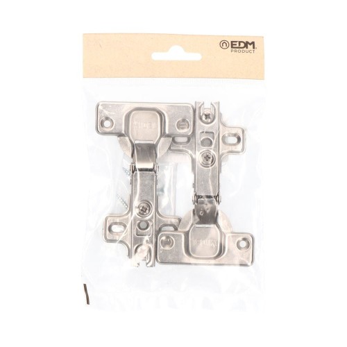 Bisagra Cazoleta Recta Acero 35 mm Zincado Blíster Tornillos EDM