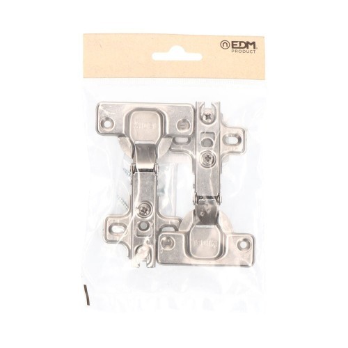 Bisagra Cazoleta Recta Acero 35 mm Zincado Blíster Tornillos EDM