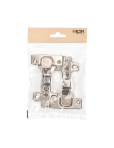 Bisagra Cazoleta Acodada Acero Ø 35 mm Zincado Tornillos EDM 2