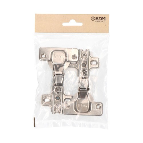 Bisagra Cazoleta Acodada Acero Ø 35 mm Zincado Tornillos EDM