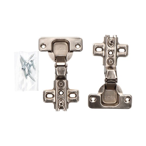Bisagra Super Acodada Acero Ø 35 mm Zincado Tornillos BC02 EDM