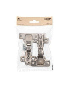 Bisagra Super Acodada Acero Ø 35 mm Zincado Tornillos BC02 EDM 2