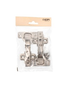 Bisagra Cazoleta Acero 35 mm Clip Recta Zincado Tornillos EDM 2
