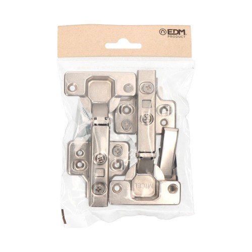 Bisagra Cazoleta Recta Acero Ø 35 mm Soft-Close Zincado EDM