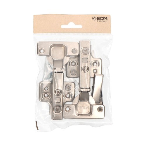 Bisagra Cazoleta Recta Acero Ø 35 mm Soft-Close Zincado EDM