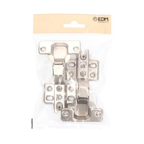 Bisagra Cazoleta Acero 35 mm 45° Zincado Tornillos EDM