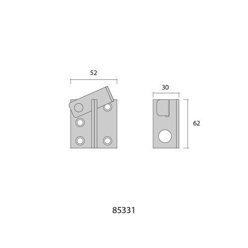 Cierre Condenable Acero Inox 50 x 60 mm Derecha Plata EDM