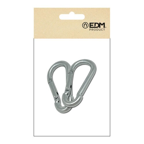 Mosquetón Bombero Acero Galvanizado 7 x 70 mm Sin Seguro 2 Ud EDM