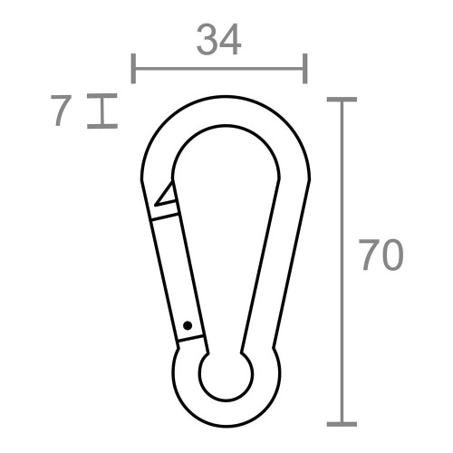 Mosquetón Bombero Acero Galvanizado 7 x 70 mm Sin Seguro 2 Ud EDM