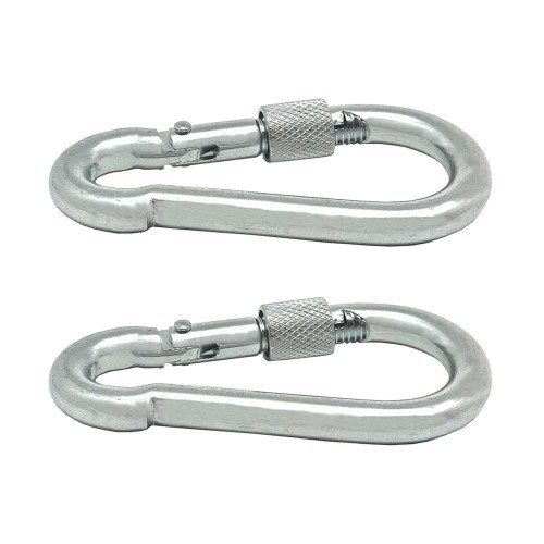 Mosquetón Acero Galvanizado 6 x 60 mm Con Seguro 2 Ud EDM