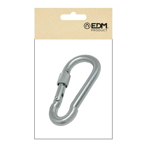 Mosquetón Bombero Acero Galvanizado 8 x 80 mm Con Seguro EDM