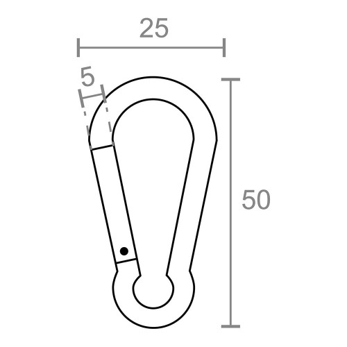 Mosquetón Aluminio 5 x 50 mm Colores Surtidos 2 Ud EDM