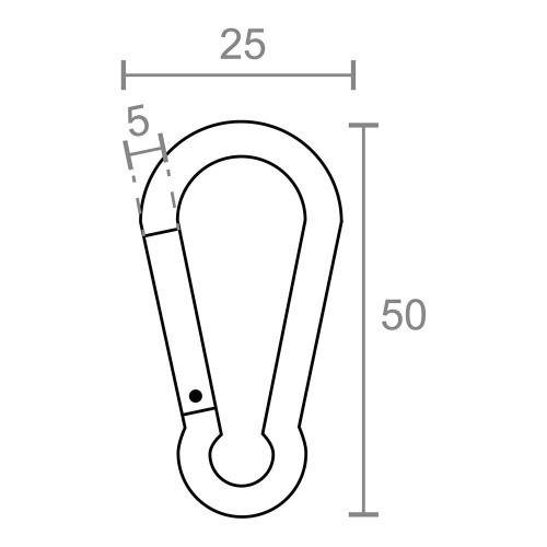 Mosquetón Aluminio 5 x 50 mm Colores Surtidos 2 Ud EDM