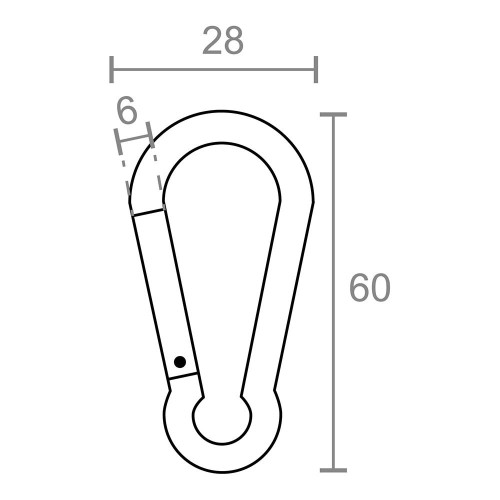 Mosquetón Aluminio 6 x 60 mm Colores Surtidos 2 Ud EDM