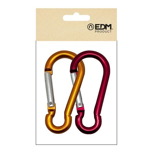 Mosquetón Aluminio 7 x 70 mm Colores Surtidos 2 Ud EDM