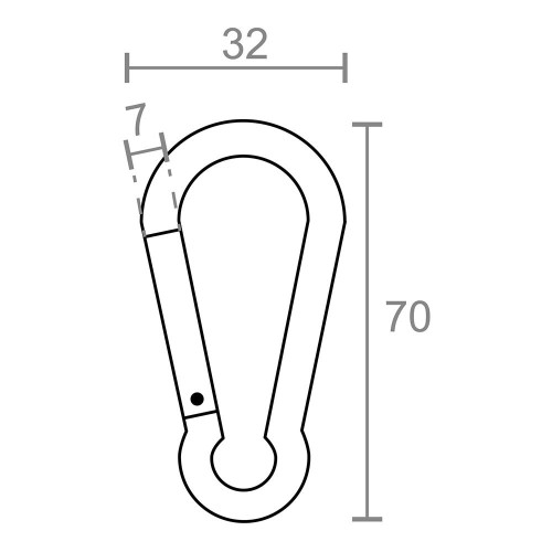 Mosquetón Aluminio 7 x 70 mm Colores Surtidos 2 Ud EDM