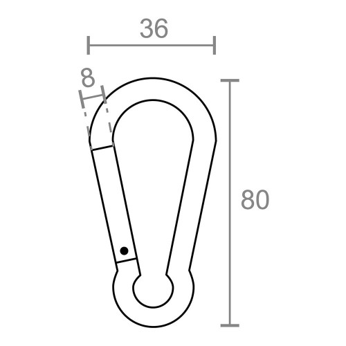 Mosquetón Aluminio 8 x 80 mm Surtidos EDM
