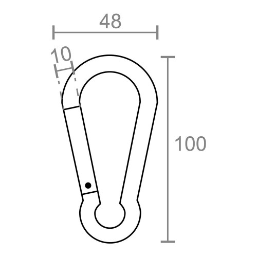 Mosquetón Aluminio 10 x 100 mm Colores Surtidos EDM