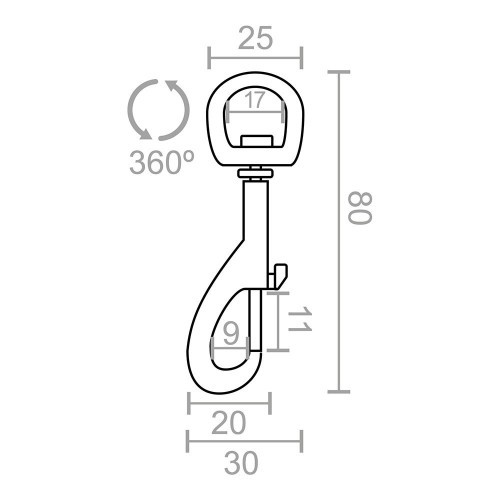 Mosquetón Llavero Anilla Acero Niquelado 80 mm EDM