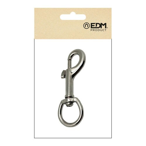 Mosquetón Llavero Anilla Acero Niquelado 82 mm EDM