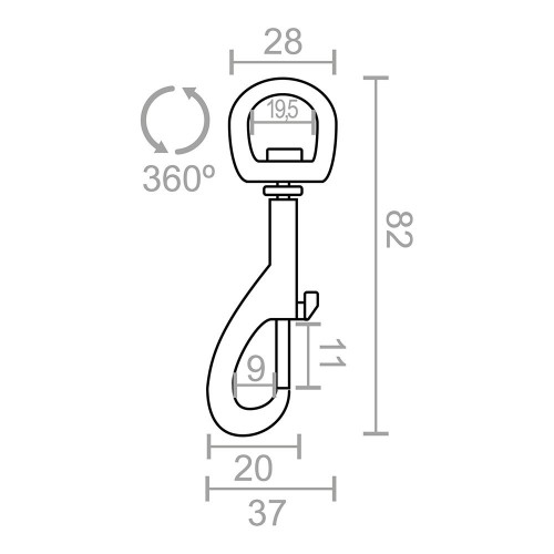 Mosquetón Llavero Anilla Acero Niquelado 82 mm EDM