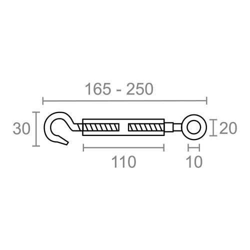 Tensor Gancho Anilla Acero Galvanizado M 8 DIN-1480 EDM