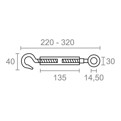 Tensor Gancho Anilla Acero Galvanizado M 12 DIN-1480 EDM