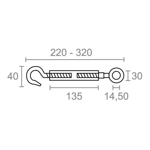 Tensor Gancho Anilla Acero Galvanizado M 12 DIN-1480 EDM