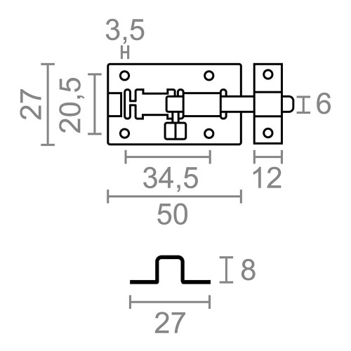 Pasador Acero Inoxidable 45 mm EDM