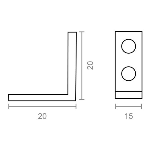 Ángulo Refuerzo Acero Zincado 20 x 20 x 15 mm 4 Ud EDM