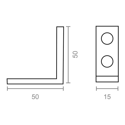 Ángulo Refuerzo Acero Zincado 50 x 50 x 15 mm 4 Ud EDM