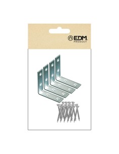 Ángulo Refuerzo Acero Zincado 100 x 100 x 15 mm 4 Ud EDM 2