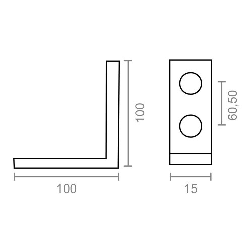 Ángulo Refuerzo Acero Zincado 100 x 100 x 15 mm 4 Ud EDM